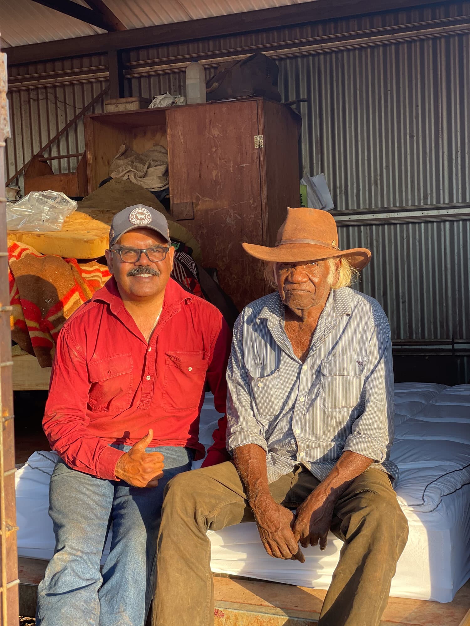 A Warumungu Elder on a Stretch Bed at Utopia Homelands